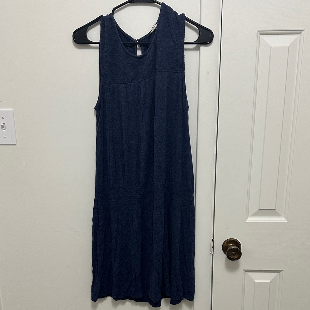 Casual Navy Blue Sleeveless Dress